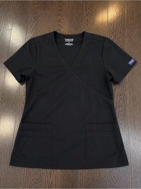 Cherokee Infinity Black Stretch Scrub Top – Women’s Medium